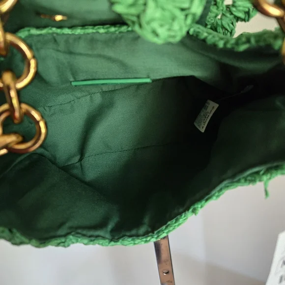 Zara Emerald Green 💚 Ruffle Shoulder Bag - Picture 5 of 8